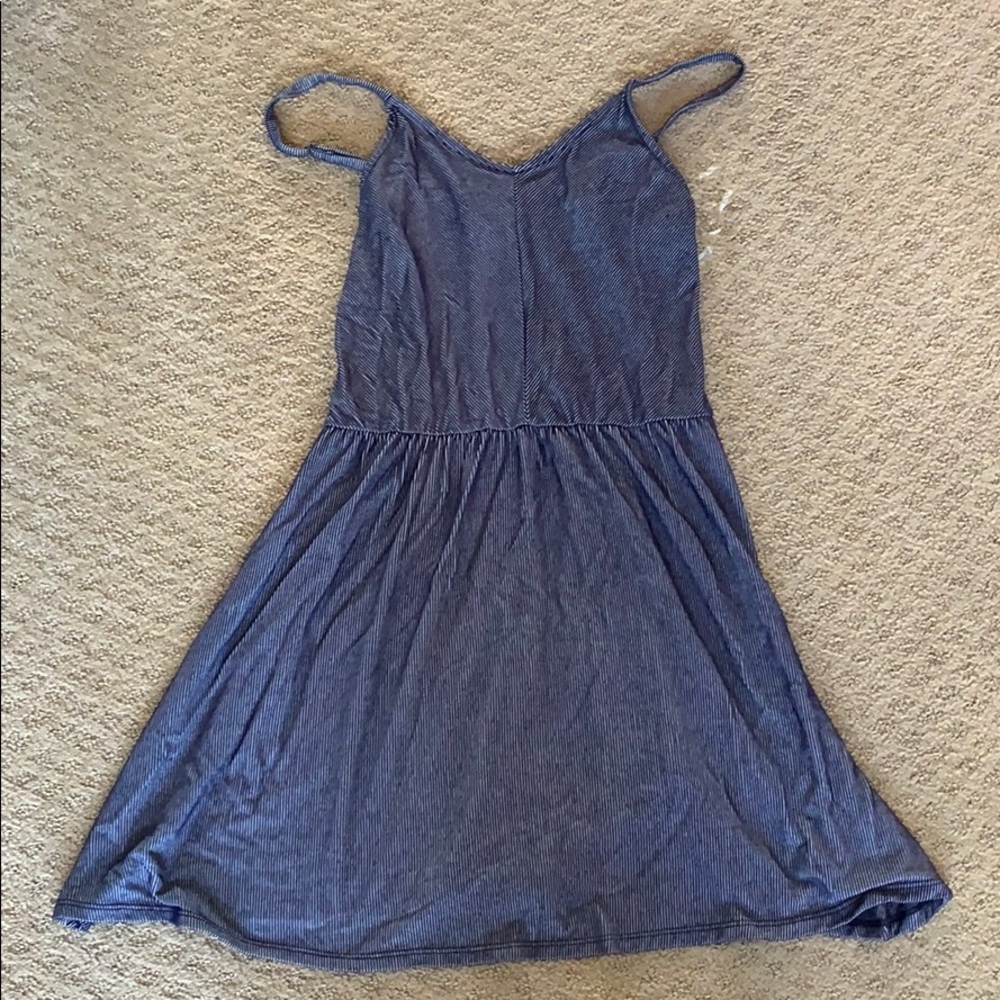 Blue and white stripped dress